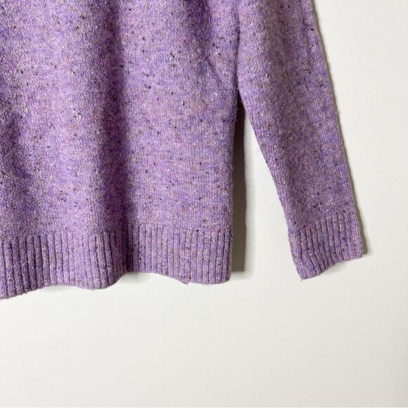 Well Worn Womens Mock Neck High Low Hem Purple Cozy Soft Nep Yarn Sweater Small - Picture 8 of 10
